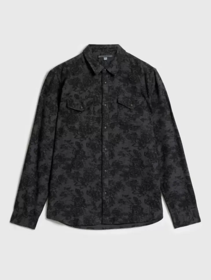 Shirts>John Varvatos MARSHALL WESTERN SHIRT CONCRETEGRE