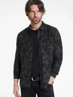 Shirts>John Varvatos MARSHALL WESTERN SHIRT CONCRETEGRE