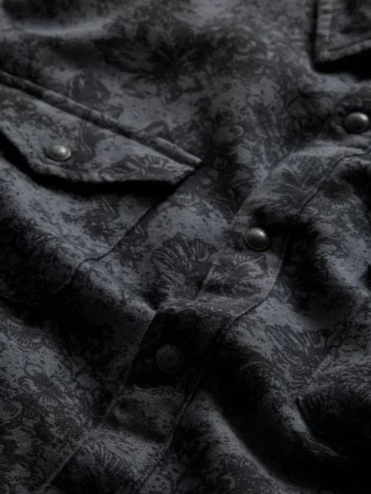 Shirts>John Varvatos MARSHALL WESTERN SHIRT CONCRETEGRE