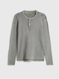 Henleys>John Varvatos MEMPHIS WAFFLE HENLEY GREYHTHR