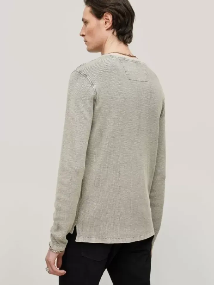 Henleys>John Varvatos MEMPHIS WAFFLE HENLEY GREYHTHR