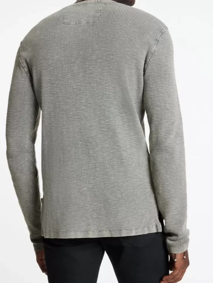 Henleys>John Varvatos MEMPHIS WAFFLE HENLEY GREYHTHR