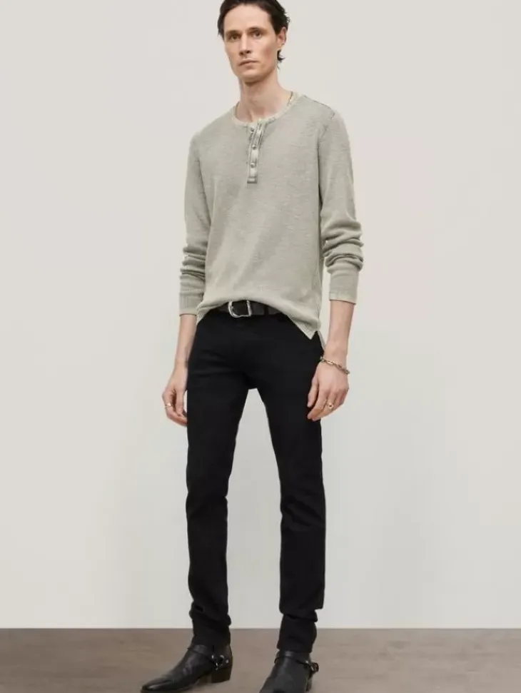 Henleys>John Varvatos MEMPHIS WAFFLE HENLEY GREYHTHR
