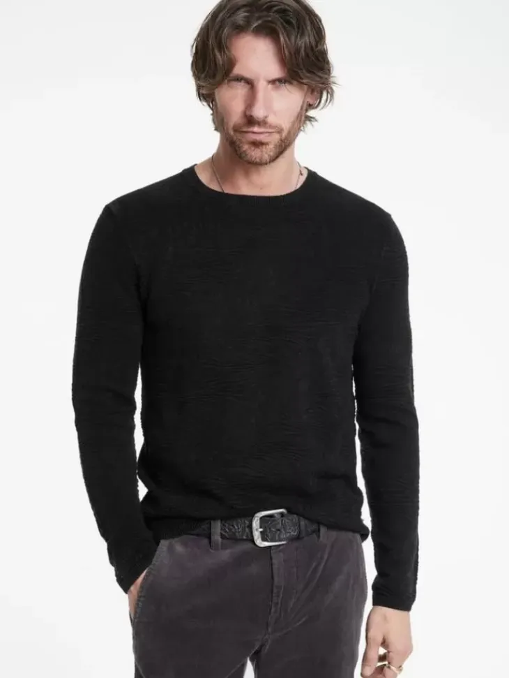 Sweaters>John Varvatos MERCER CREW BLACK