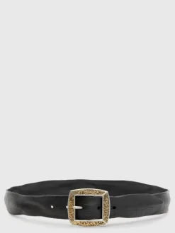 Belts|Leather Belts>John Varvatos MERCER FILIGREE BELT BLACK