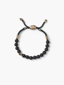 Jewelry>John Varvatos 8MM BRASS SKULL WITH COLOR BEADS BLACK