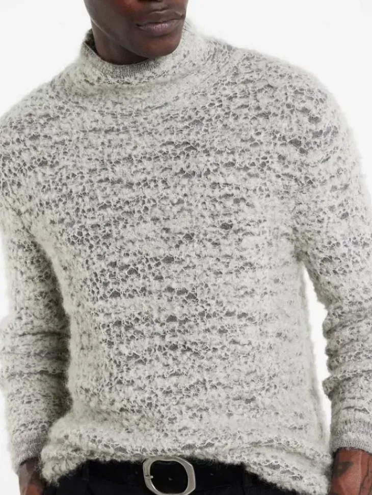 Sweaters>John Varvatos MONTELLO MOCK NECK CHARCOAL/TURTLEDOVE