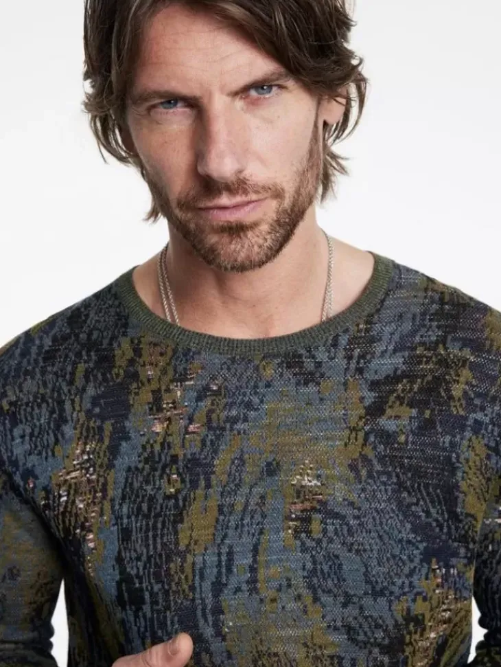 Tops>John Varvatos MORENA CREWNECK SWEATER AVOCADO
