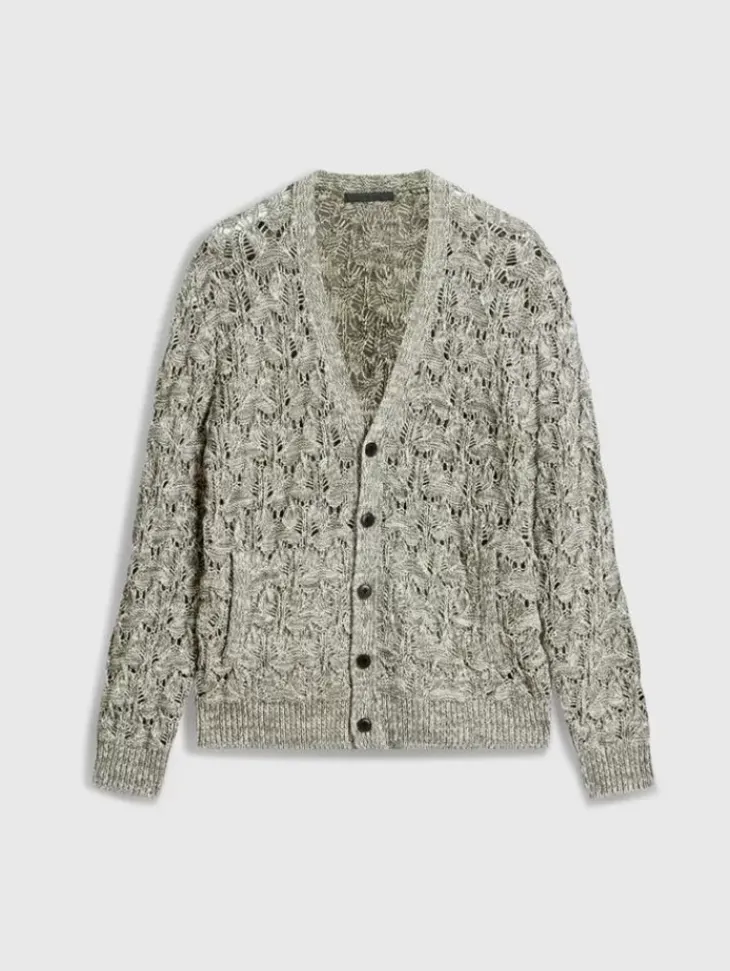 Leather & Outerwear|Tops>John Varvatos MOTHE CARDIGAN DEEPOLIVE