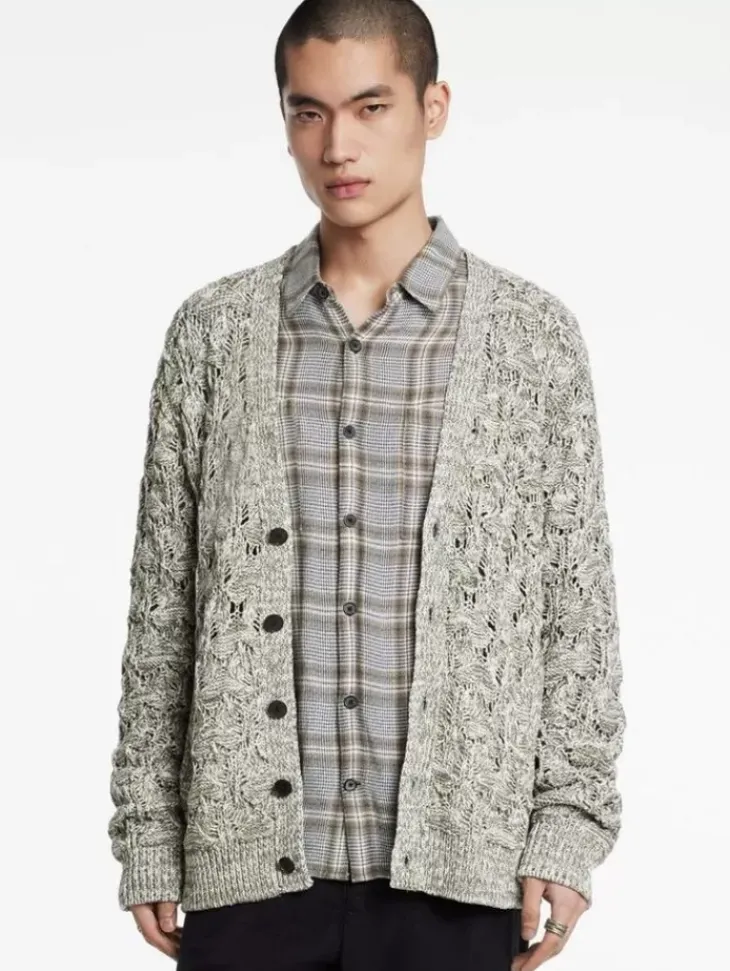 Leather & Outerwear|Tops>John Varvatos MOTHE CARDIGAN DEEPOLIVE