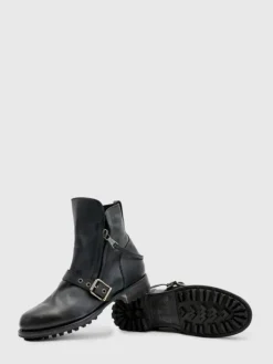 Boots|Leather Boots>John Varvatos MOTO SHEARLING BOOT BLACK