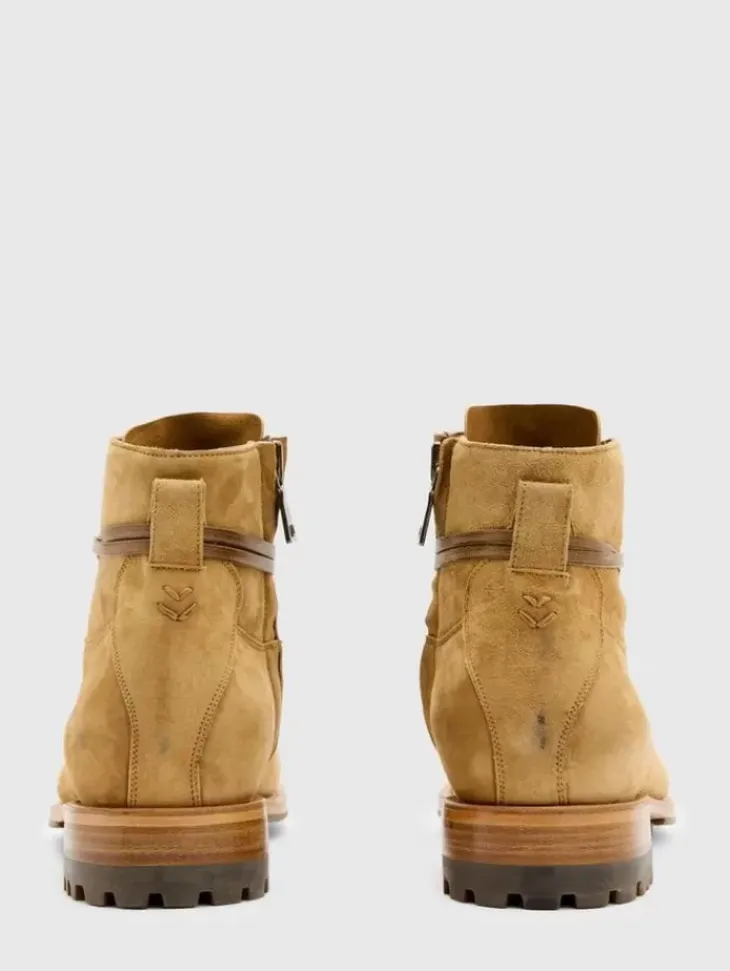 Boots|Leather Boots>John Varvatos MOTO WORK BOOT LTBROWN