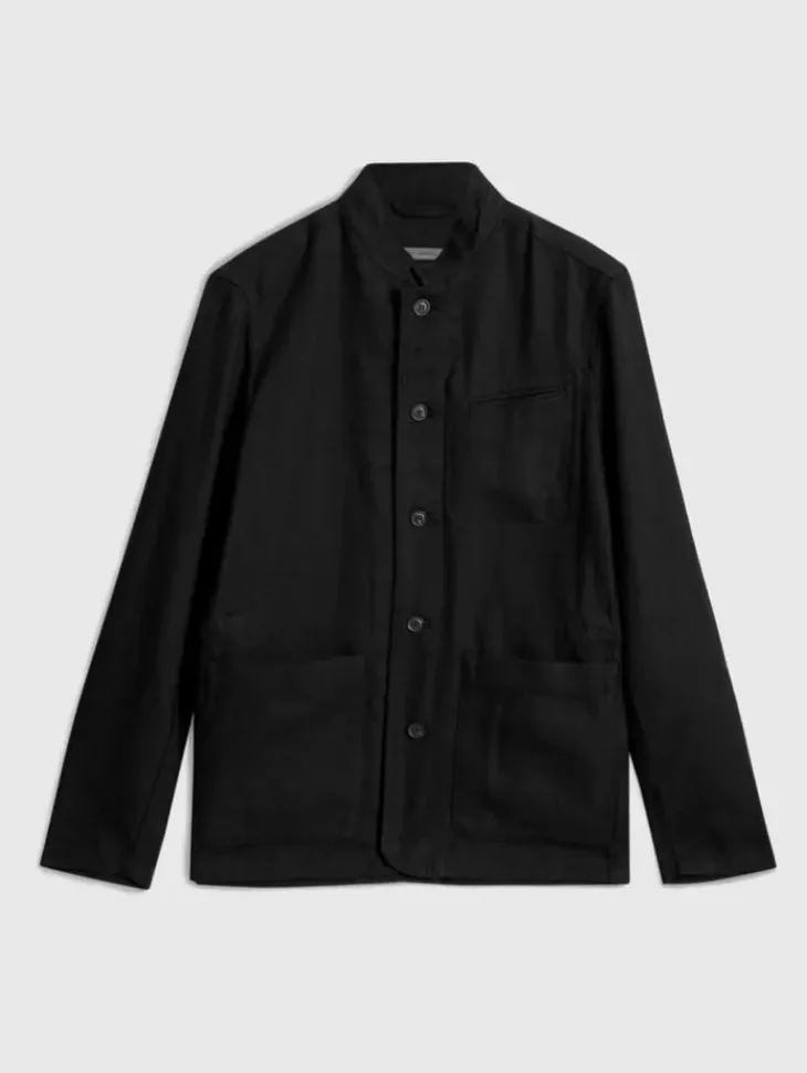 Leather & Outerwear|Tops>John Varvatos OFFICER FIELD JACKET BLACK
