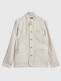 Leather & Outerwear|Tops>John Varvatos OFFICER FIELD JACKET ECRU