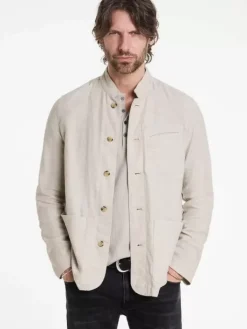 Leather & Outerwear|Tops>John Varvatos OFFICER FIELD JACKET ECRU