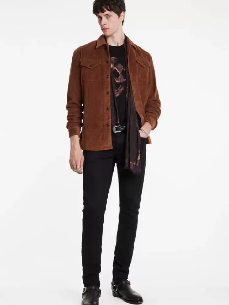 Graphic Tees>John Varvatos OIL SKULL TEE BLACK