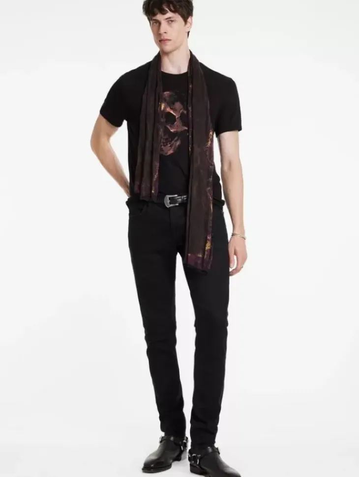 Graphic Tees>John Varvatos OIL SKULL TEE BLACK