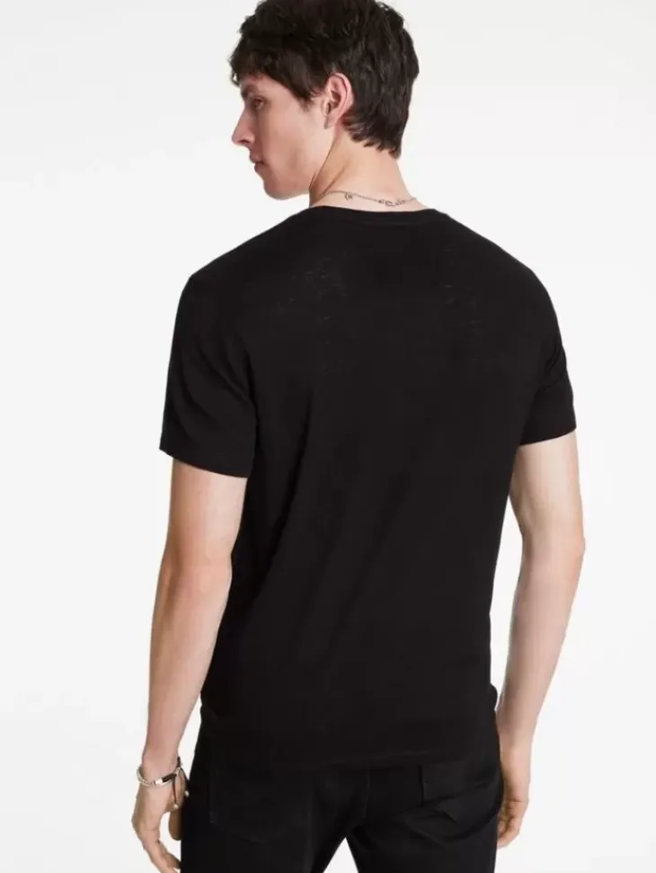 Graphic Tees>John Varvatos OIL SKULL TEE BLACK