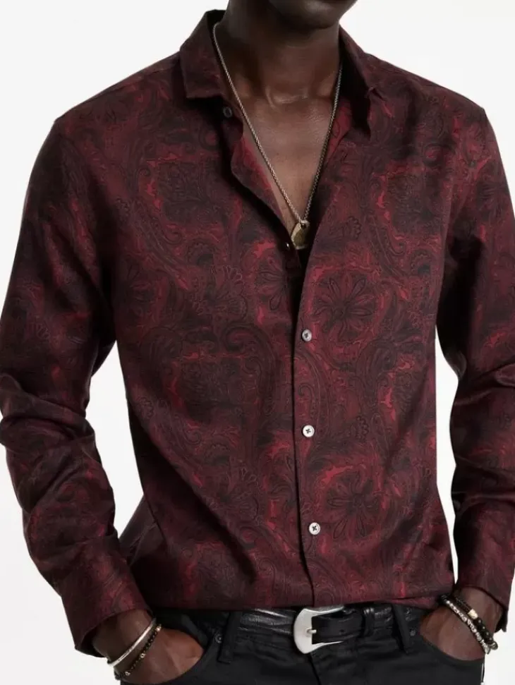 Shirts>John Varvatos ORCHARD SHIRT BERRY