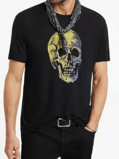 Tops>John Varvatos PAINTED SKULL TEE BLACK