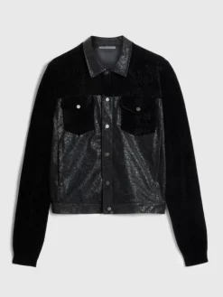 Leather & Outerwear|Tops>John Varvatos PASSAIC TRUCKER JACKET BLACK