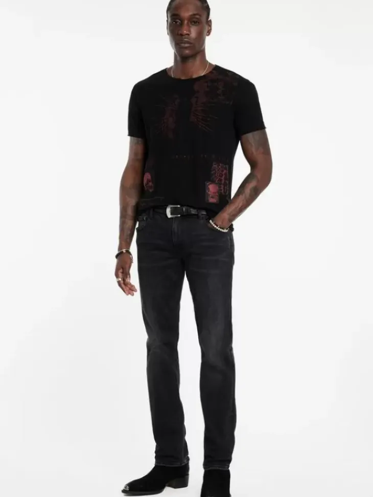 Graphic Tees>John Varvatos PATCH TEE BLACK