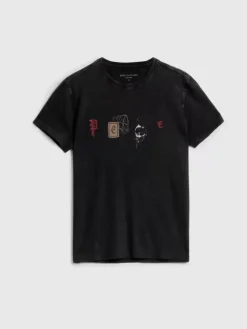 Graphic Tees>John Varvatos PEACE EMBELLISHED TEE BLACK