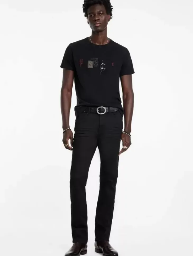 Graphic Tees>John Varvatos PEACE EMBELLISHED TEE BLACK