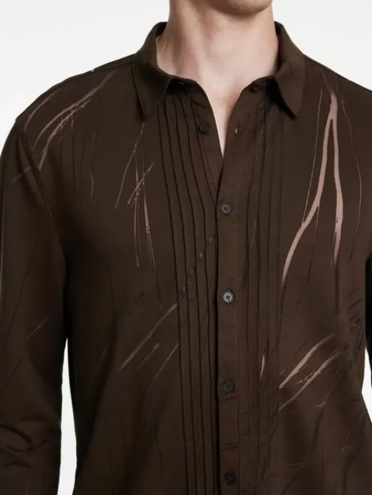 Shirts>John Varvatos PHOENIX SHIRT CHOCOLATE