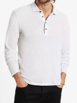 Tops>John Varvatos PRESIDIO POLO CHARCOAL/TURTLEDOVE