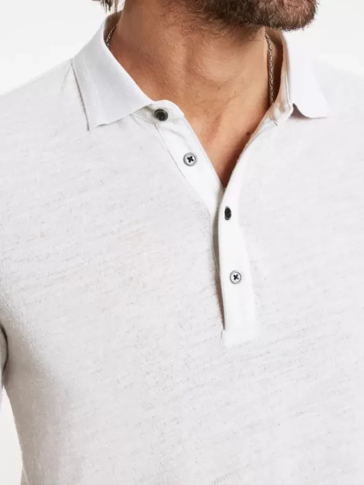 Tops>John Varvatos PRESIDIO POLO CHARCOAL/TURTLEDOVE