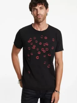 Tops>John Varvatos PUCKER TEE BLACK