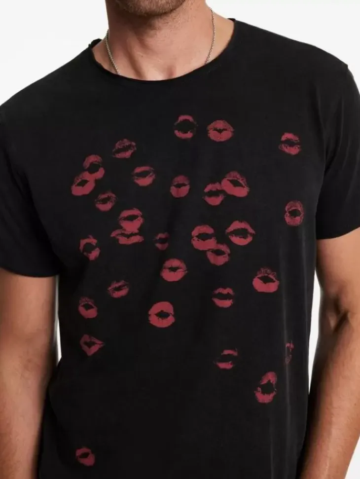 Tops>John Varvatos PUCKER TEE BLACK