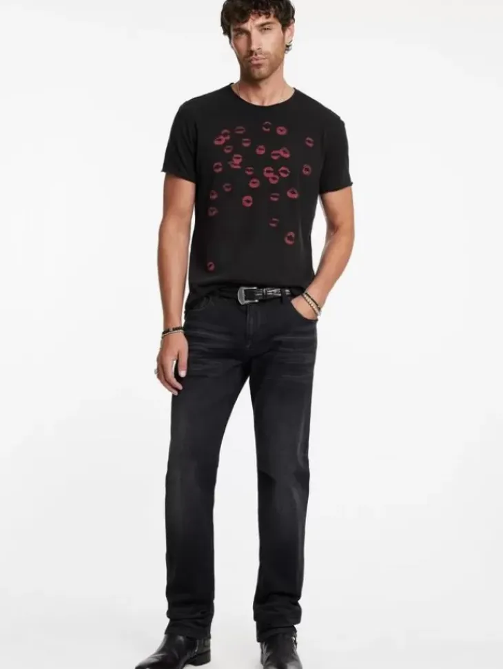 Tops>John Varvatos PUCKER TEE BLACK