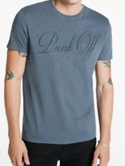 Tops>John Varvatos PUNK OFF TEE DKSTEELHTR