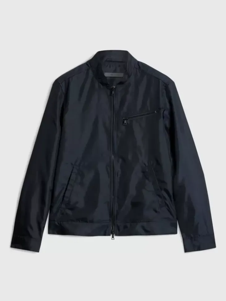 Leather & Outerwear|Tops>John Varvatos RACER JACKET NAVY