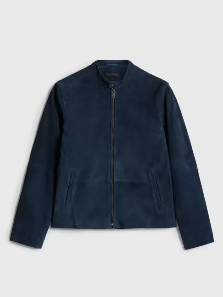 Leather & Outerwear|Tops>John Varvatos REEDE RACER JACKET NAVY