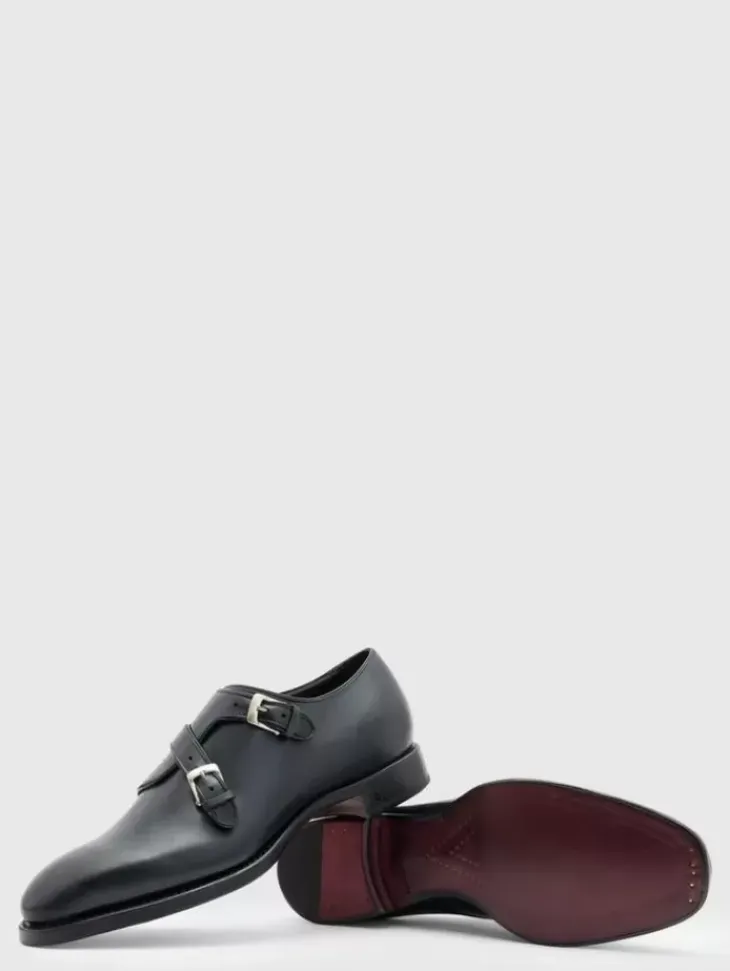 Shoes & Accessories>John Varvatos REGENT DOUBLE MONK BLACK