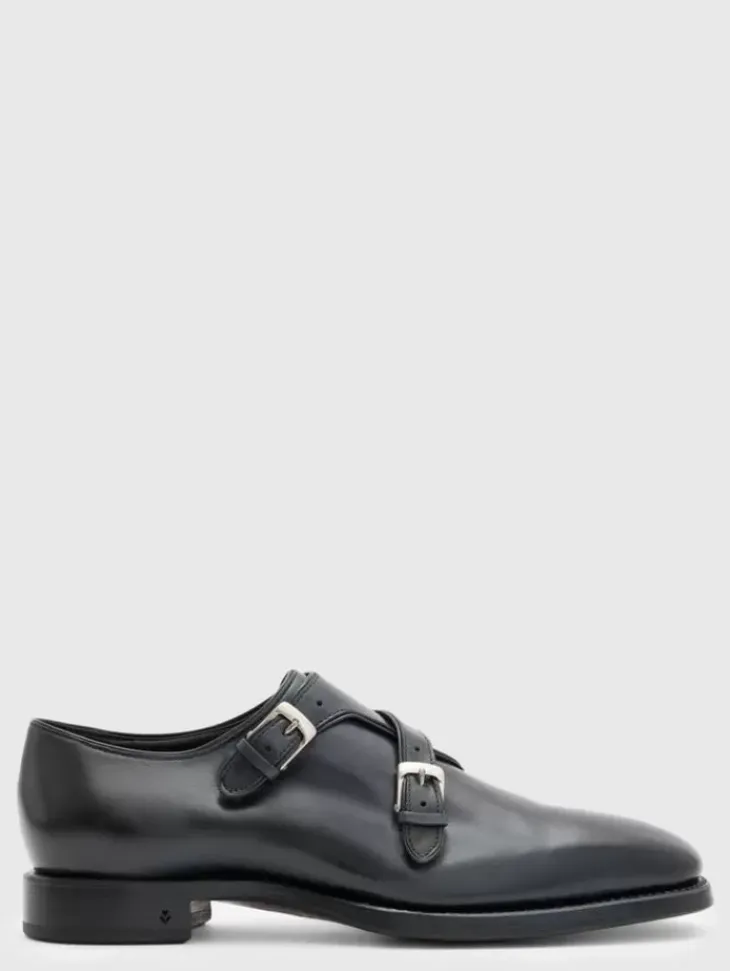 Shoes & Accessories>John Varvatos REGENT DOUBLE MONK BLACK