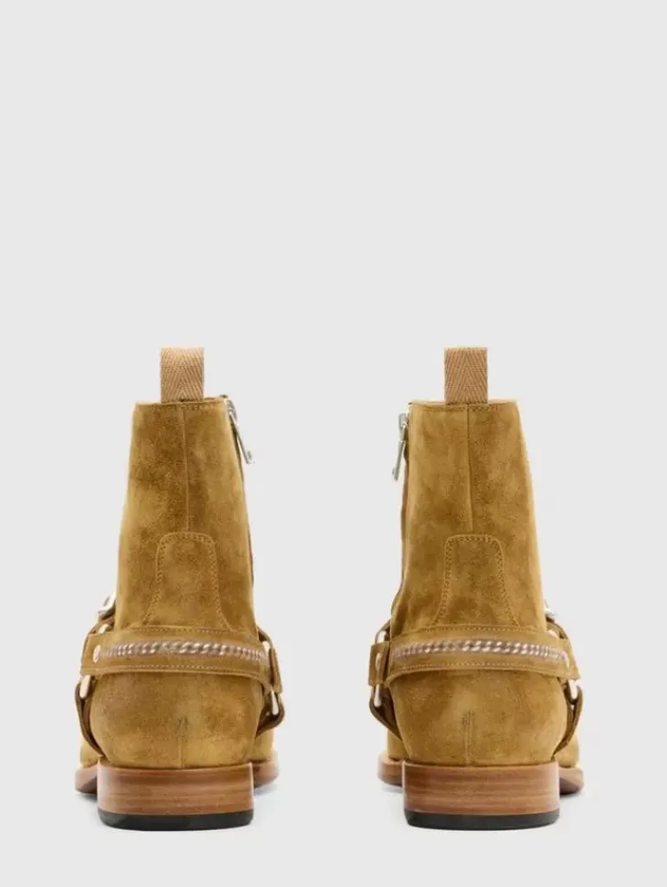 Boots|Leather Boots>John Varvatos REGENT HARNESS BOOT MILK/TAN