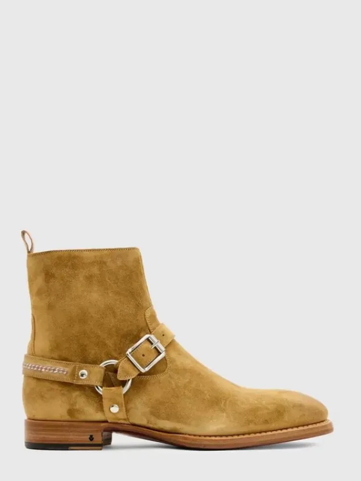 Boots|Leather Boots>John Varvatos REGENT HARNESS BOOT MILK/TAN
