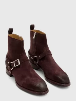 Boots|Leather Boots>John Varvatos REGENT HARNESS BOOT OXBLOOD
