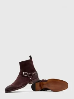 Boots|Leather Boots>John Varvatos REGENT HARNESS BOOT OXBLOOD
