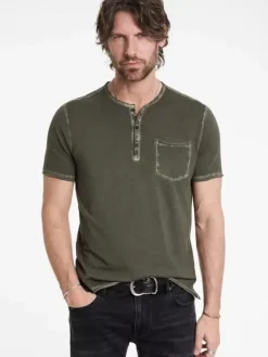 Tops>John Varvatos REX HENLEY DEEPOLIVE