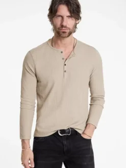 Tops>John Varvatos RICHARD HENLEY ALMOND
