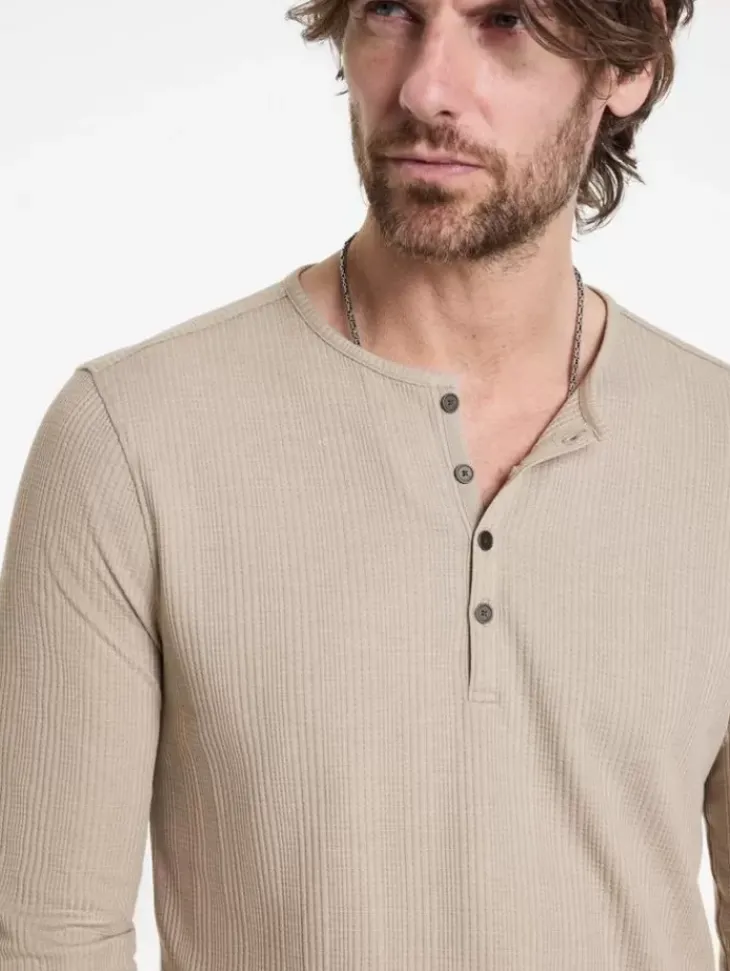Tops>John Varvatos RICHARD HENLEY ALMOND