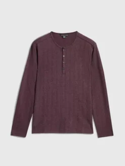 Tops>John Varvatos RICHARD HENLEY DARKPLUM