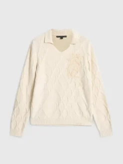 Polos|Sweaters>John Varvatos ROBIN SWEATER POLO ECRU
