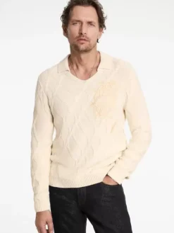 Polos|Sweaters>John Varvatos ROBIN SWEATER POLO ECRU