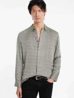 Shirts>John Varvatos RODNEY SHIRT GREY/TAN